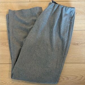 Vince Pull Up Loose Wool Trouser - Grey - Size Large